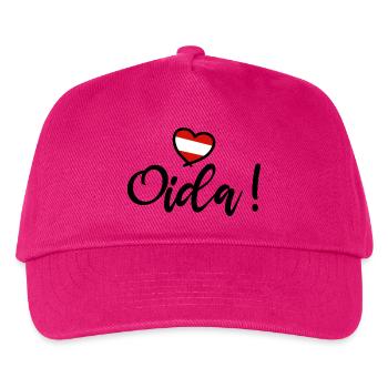 Oida! Österreich Herz I love Austria Dialekt  - Kinder Basecap - Fuchsia - Vorne