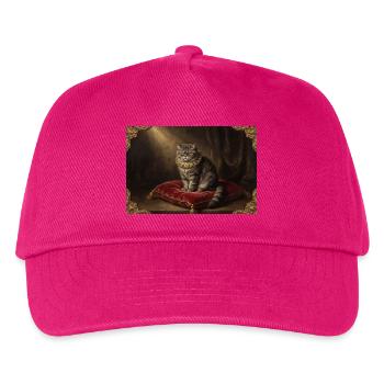 Royal Cat Pose in Baroque Frame - Kids’ Baseball Cap - fuchsia - Front
