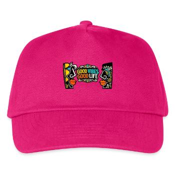 Good Zeiten Good Life Kunst Print - Kinder Basecap - Fuchsia - Vorne