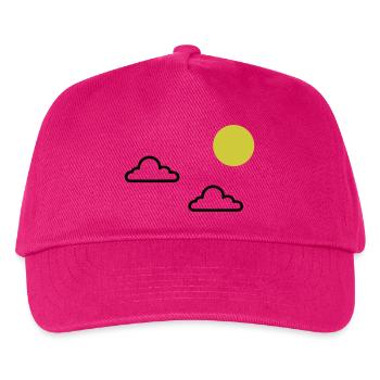 Wolken mit Sonne Minimal - Kinder Basecap - Fuchsia - Vorne