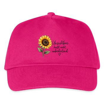 Unsichtbar heißt nicht unbedeutend – Sonnenblume - Kinder Basecap - Fuchsia - Vorne