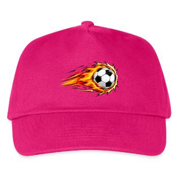 Flammender Fußball-Dynamikschlag - Kinder Basecap - Fuchsia - Vorne