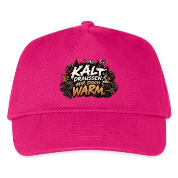Kalt draussen, mir doch warm. - Kinder Basecap - Fuchsia - Vorne