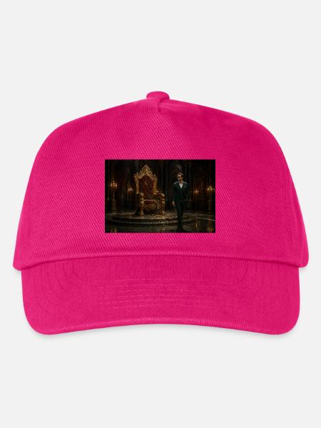 Grüner Anzug auf barockem Thron - Kinder Basecap - Fuchsia