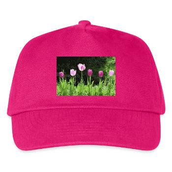 Tulpen im Frühling - Kinder Basecap - Fuchsia - Vorne