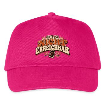 Heute mal nicht erreichbar – Offline Retro Spruch - Kinder Basecap - Fuchsia - Vorne