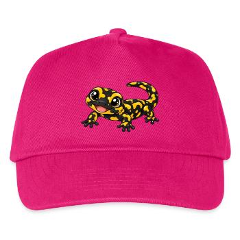 Salamander Kawaii Style – Süßes Amphibienmotiv - Kinder Basecap - Fuchsia - Vorne