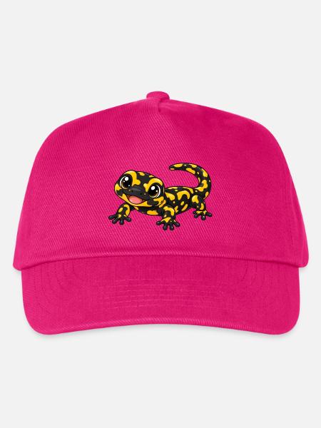 Salamander Kawaii Style – Süßes Amphibienmotiv - Kinder Basecap - Fuchsia