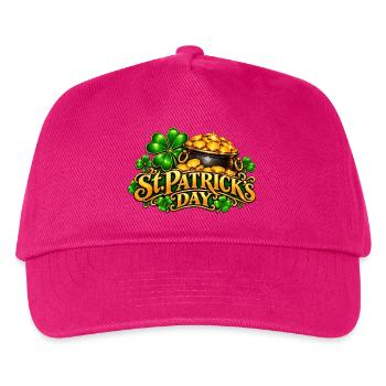 St Patrick's Tag Goldtopf Kleeblatt - Kinder Basecap - Fuchsia - Vorne