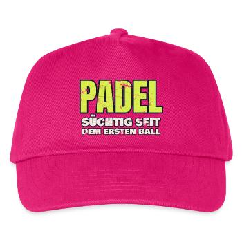 Padel - süchtig seit dem ersten Ball - Vintage - Kinder Basecap - Fuchsia - Vorne
