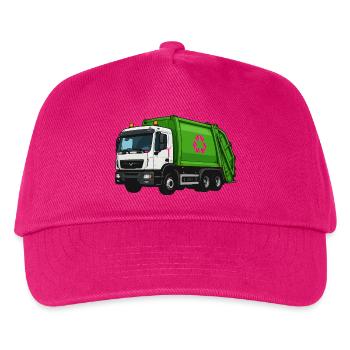 Grüner Müllwagen Recycling - Kinder Basecap - Fuchsia - Vorne