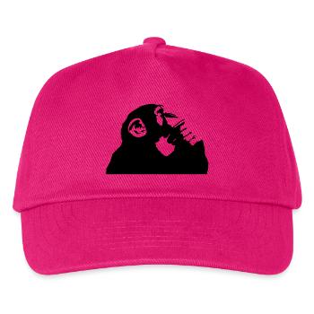 nachdenklicher Schimpanse - Kinder Basecap - Fuchsia - Vorne