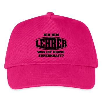 Lehrer Superkraft - Kinder Basecap - Fuchsia - Vorne