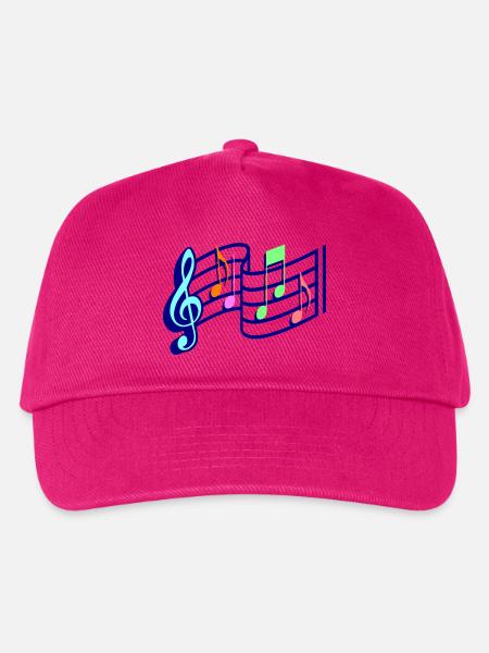 Musik Noten - Kinder Basecap - Fuchsia