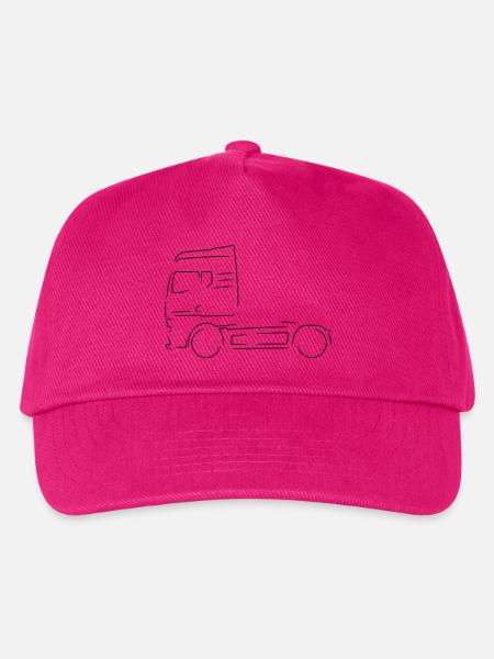 Deutscher LKW Outline Strichzeichnung - Kinder Basecap - Fuchsia