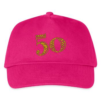 50 JAHRE. 50-jähriges Jubiläum. GEBURTSTAG 50 JAHRE.50 - Kinder Basecap - Fuchsia - Vorne