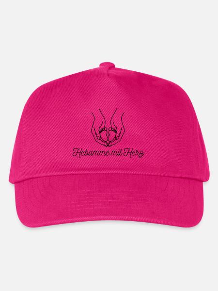 Hebamme mit Herz - personalisierbares Design - Kinder Basecap - Fuchsia