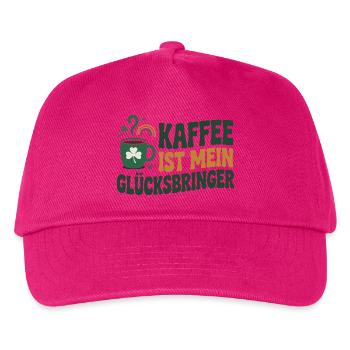 Kaffee ist mein Glücksbringer - Kinder Basecap - Fuchsia - Vorne