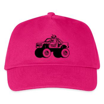 Einhorn im Monstertruck - Kinder Basecap - Fuchsia - Vorne