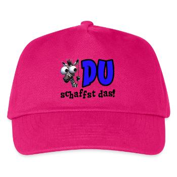 Du schaffst das! Mutmacher Glücksbringer Zebra - Kinder Basecap - Fuchsia - Vorne