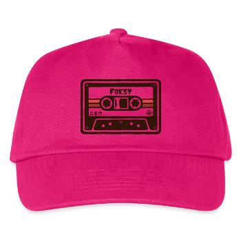 Retro C60 Kassetten-Comic-Kunst - Kinder Basecap - Fuchsia - Vorne