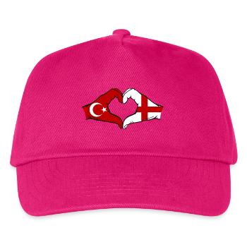 Turkey England Flag Hands Heart Shape - Kids’ Baseball Cap - fuchsia - Front