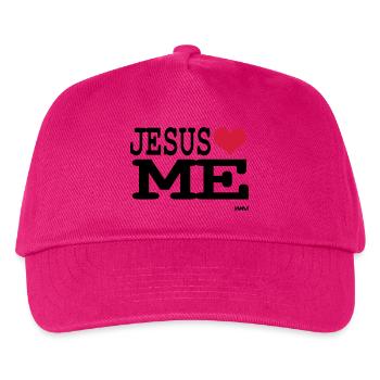 jesus loves me - Kinder Basecap - Fuchsia - Vorne