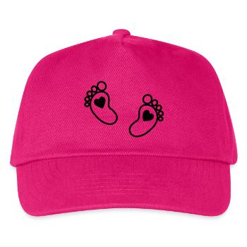 baby - feet - heart - Kids’ Baseball Cap - fuchsia - Front