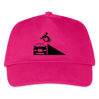 Une personne en fauteuil roulant saute par-dessus une rampe # - Casquette de baseball Enfant - fuchsia - Devant