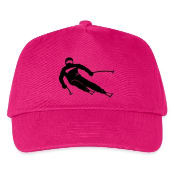 Winter - Skifahrer - Kinder Basecap - Fuchsia - Vorne