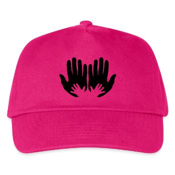 Open parents hands with children's hands - Kids’ Baseball Cap - fuchsia - Front