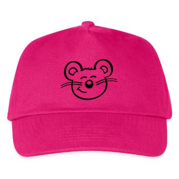 Maus Mäuschen Süße Kleine Ratte Nager Freundlich - Kinder Basecap - Fuchsia - Vorne