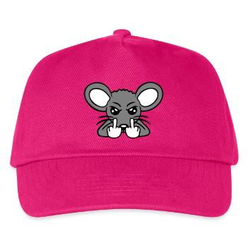 Mouse Nasty Angry Frustrated Aggressive Middle Finger - Kids’ Baseball Cap - fuchsia - Front