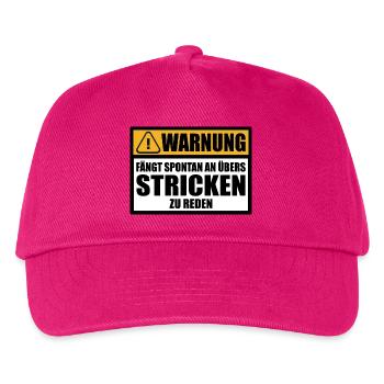 Stricken Wolle Sprüche Lustig witzige mit Humor - Kinder Basecap - Fuchsia - Vorne