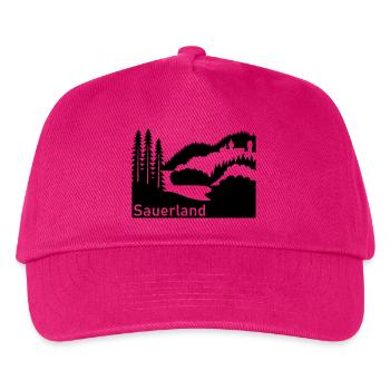Sauerland Silhouette Landscape Highway Sign - Kids’ Baseball Cap - fuchsia - Front