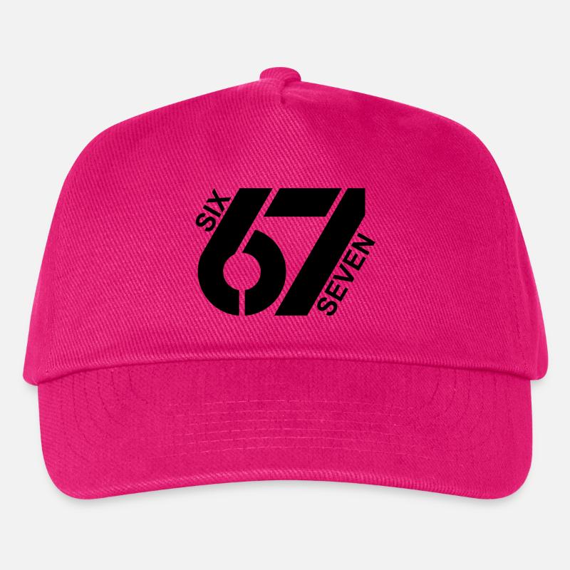 Six Seven 67 Jugendwort Meme Design - Kinder Basecap - Fuchsia