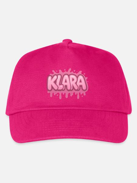 Graffiti-Name KLARA, ideales Geschenk zum Ausdrucken - Kinder Basecap - Fuchsia
