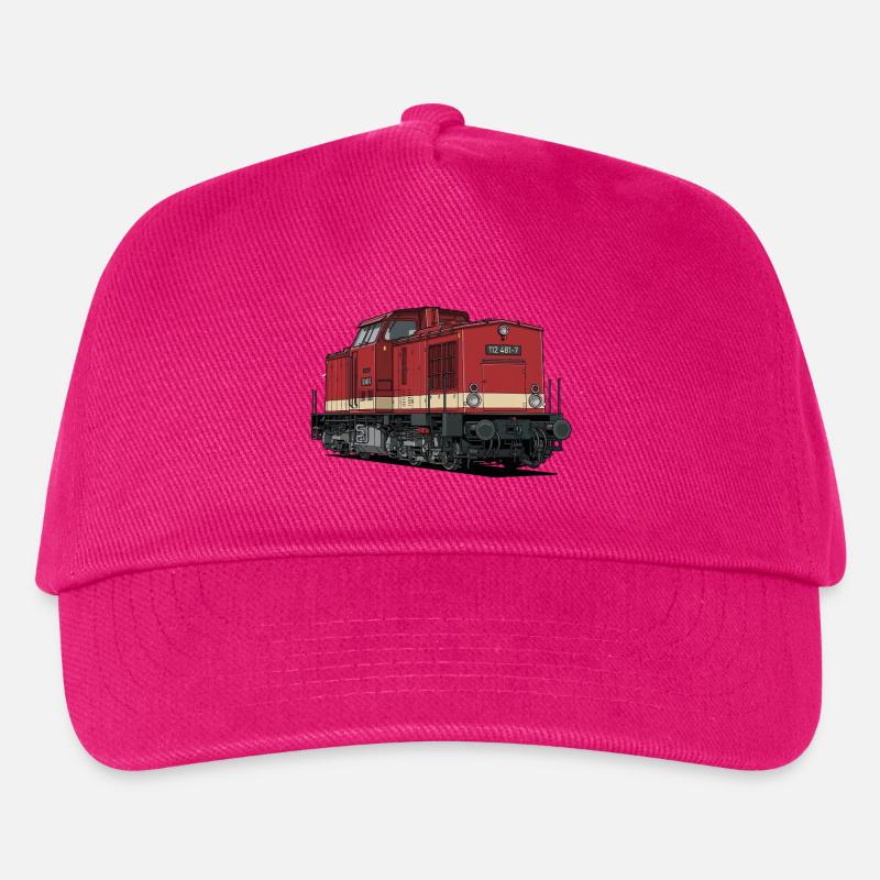 Rote Diesellokomotive Vintage Stil BR 112 - Kinder Basecap - Fuchsia