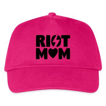 «RIOT MOM» logo - Kids’ Baseball Cap - fuchsia - Front