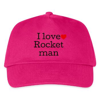 I Love Rock Music Typography - Kids’ Baseball Cap - fuchsia - Front