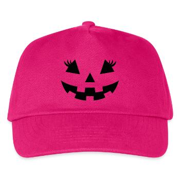 Mitternachts-Kürbis-Silhouette - Kinder Basecap - Fuchsia - Vorne