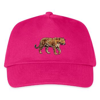 Poly Stil Leopard - Kinder Basecap - Fuchsia - Vorne