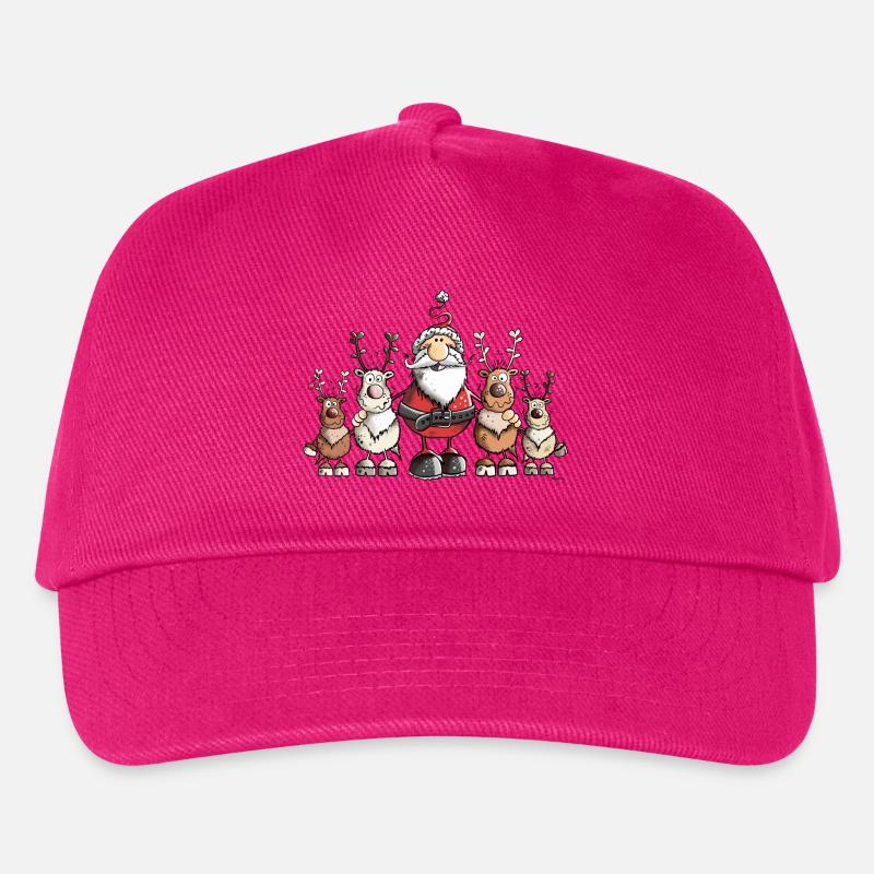 Weihnachtsmann unter Rentieren - Kinder Basecap - Fuchsia