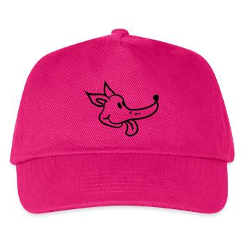 Hund Gesicht Kleines Glückliches Haustier Kopf Süß - Kinder Basecap - Fuchsia - Vorne