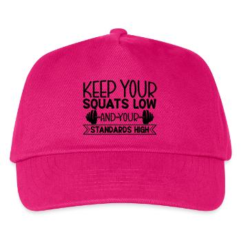 Squat Slow - Kinder Basecap - Fuchsia - Vorne