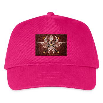 Firewing Mandala on Leather Look - Kids’ Baseball Cap - fuchsia - Front