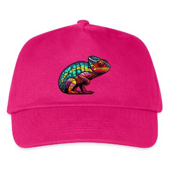 Chamäleon Tier - Kinder Basecap - Fuchsia - Vorne