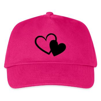Valentines Black Heart, Valentine's Day - Kids’ Baseball Cap - fuchsia - Front