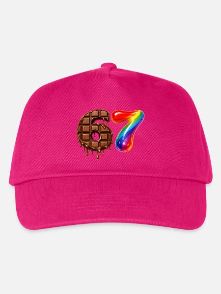 67 - 6 7 - Six Seven Meme - Schokolade - Kinder Basecap - Fuchsia