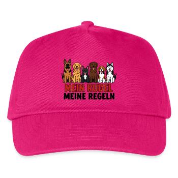 Mein Rudel meine Regeln Hunde Design Shirt - Kinder Basecap - Fuchsia - Vorne
